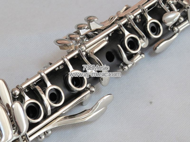 Eb Clarinet Rubber Body and Silver Plated Keys-798-CER